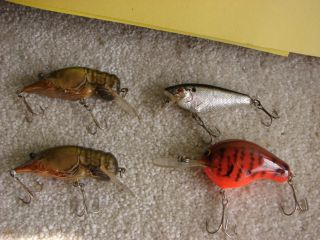 lot of vintage bagley fishing lures brass