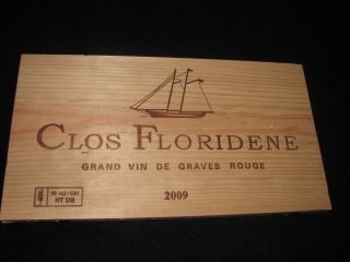 Clos Floridene Grand Vin de Graves Rouge Wine Crate Panel Bordeaux 