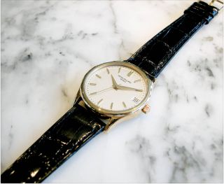 Patek 3998 Calatrava Date Automatic Mens 18K Gold Watch