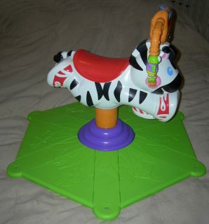 Fisher Price Go Baby Go Bounce Spin Ride Zebra