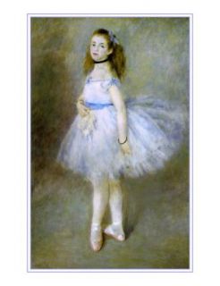 Vintage Art Canvas Ballerina Ballet Dancer in Blue Tutu Degas Dance 
