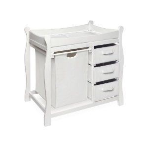   Changing Table w Hamper Baskets Safety Rails Baby Furniture New