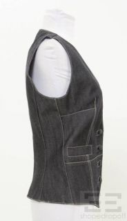Balenciaga Denim Dark Wash Denim Button Front Vest Size 38