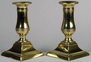 05508 PR Brass Baluster Candlesticks England C 1800