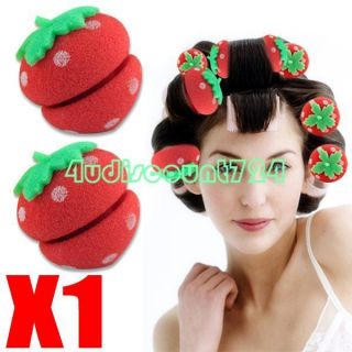 Hair Care Strawberry Ball Soft Sponge Curler Rollers