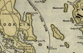 1900s Map of Mount Desert Island and The Coast of Maine
