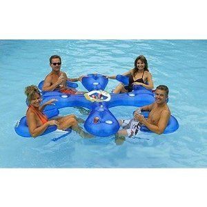 NEW Aviva Sports Inc AhhQua Bar inflatable cooler 4 seats pool lounge 