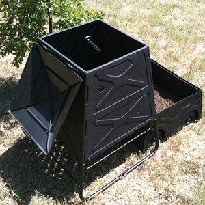   70 gallon Composter Integrated Pull Cart Moves Compost Easily 42 lbs