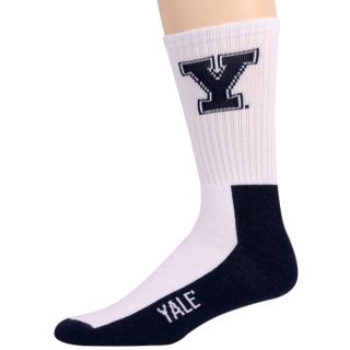 Yale Bulldogs Youth White Navy Blue Team Logo Crew Socks