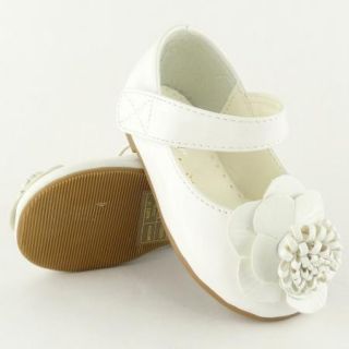 Toddler Girls Mary Jane Ballet Flats w/ Flower Rosette White Size 4 8 