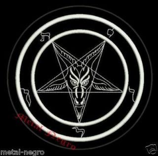 Baphomet Embroider Back Patch Venom Bathory Satan Pentagram Black 