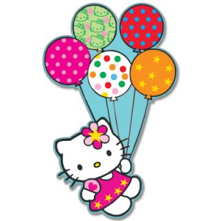 Hello Kitty Balloon Flying Car Bumper Sticker 3 x 5
