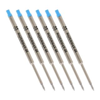 Waterman Standard Max Ballpoint Pen Refills Blue Ink Fine Point 6 Pack 