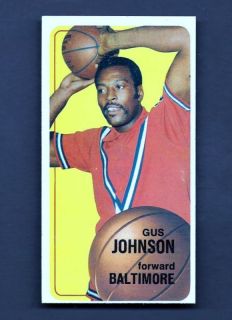 1970 71 Topps 92 Gus Johnson Baltimore Bullets EXMT