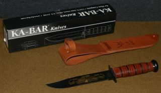 KA BAR KNIFE IN SCABBARD   USN UNITED STATES NAVY PEARL HARBOR 60TH 