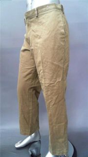Axist Mens 38 Flat Front Dress Pants Light Brown Solid Slacks Designer 
