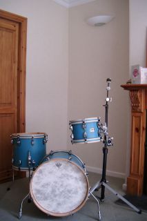 Ayotte Custom 3 piece drum kit with wood hoops 18 10 14 **AMAZING 