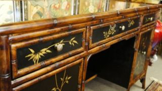 Bamboo Series Gold Chinoiserie Writing Desk Lacquer 54