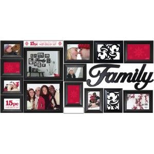 baird 15pc family art tray picture frame pack black