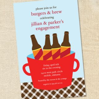 SWS 20 Cocktails Beer BBQ Couples Shower Invitations