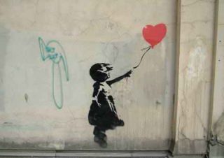 Banksy Girl Heart Balloon T Shirt Street Art Graffiti L