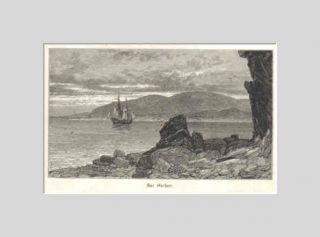 bar harbor maine this small very old wood engraving will come to you 