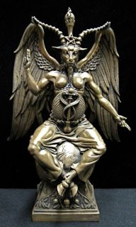 Baphomet Statue by Maxine Miller Cold Cast Bronze Levi Templar Occult 