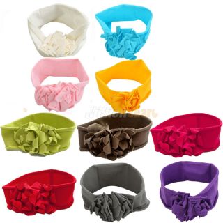 10 Colorful Baby Boy Girl Lovely Flower Hair Bands Headband Hoop Clip 