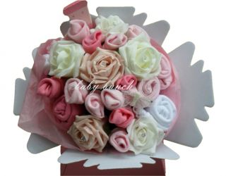 Baby Clothes Bouquet Large Handmade Pink Girl Baby Shower Maternity 