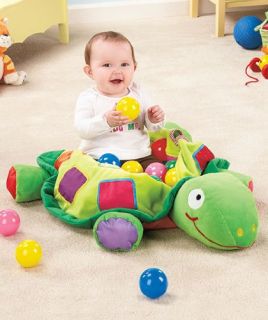 Features of Plush Turtle Ball Pit with 25 Colored Play Balls