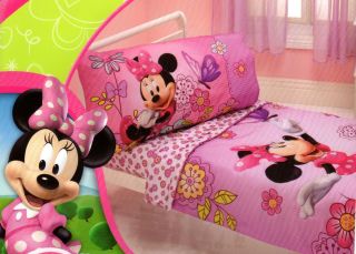 Minnie Mouse Flower Garden 4 Piece Toddler Bedding Set