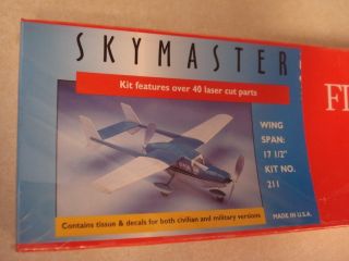 Dumas Skymaster Balsa Wood Flying Model Airplane Kit Factory SEALED 