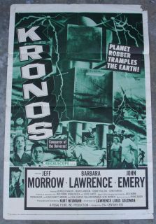   Kronos 1957 Sci Fi One Sheet Jeff Morrow Barbara Lawrence