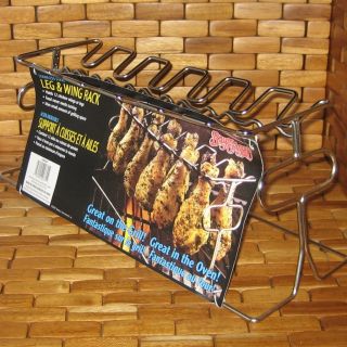 Stainless Steel BBQ Grill Oven Chicken Legs Wings Rack