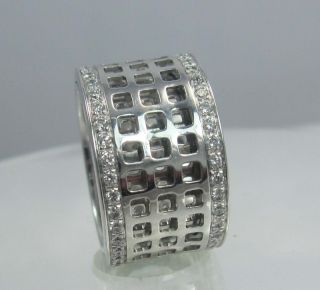 Gucci Spinning Ring wide band diamonds 1ct 18ct white gold ring