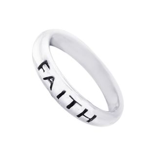   silver band ring 5 rings plain faith engraved 925 silver band ring 5
