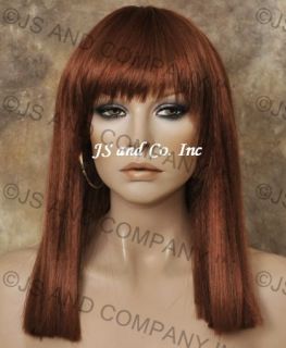 Blunt Bangs Straight Red Hair with Skin Topfull Bangs WBDC 130