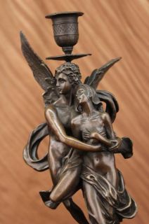 Bronze Sculpture of Eros and Psyche Mythical Figurine Art Nouveau 