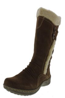 Bare Traps New Elister Brown Suede Faux Fur Lined Mid Calf Boots Shoes 