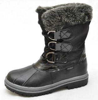 Khombu Tess Black Faux Fur Mid Calf Winter Boots Womens 6 New
