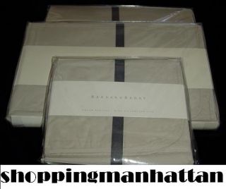 Barbara Barry KING 4pc Flat Fitted Sheet Pillowcases Set CHAMPAGNE New 