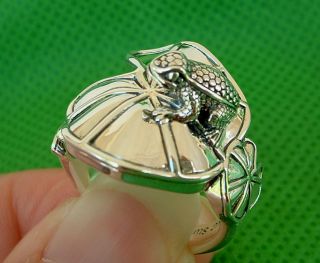 BARRY KIESELSTEIN CORD CARVED DIMENSIONAL FROG OR TOAD RING (size 10)