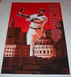 Barry Bonds SF Giants Orange Downtown Poster Print SGA San Francisco 