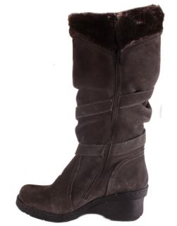 Bare Traps Womens Cabalina Dark Grey Suede Knee High Cold Weather 