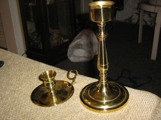Baldwin Solid Brass Candlesticks 4 Round Base Candle Holders 