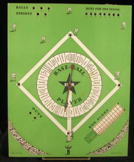 Vintage Spinner Baseball Board Game Star Baseball Player