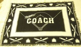 Thanks Coach Baseball Gift Throw Blanket 100 Cotton