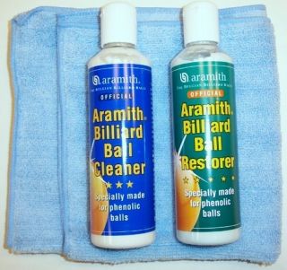 ARAMITH Pool Ball Cleaner, Restorer & Micro Fiber towel