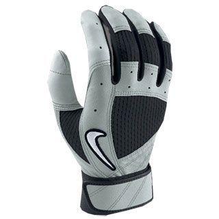 New Nike Fuse Leather Adult Baseball Batting Gloves Gray & Black Size 