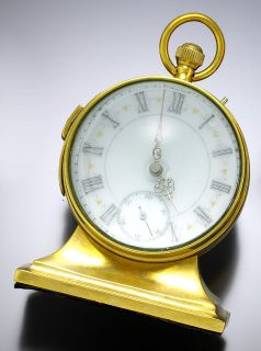 Very Unusual Quarter Hour Chime Ball Table Clock with Fancy Dial Circa 